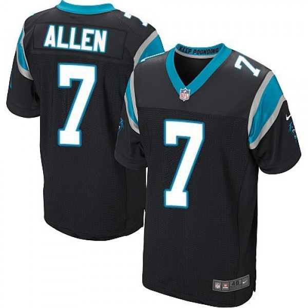 Nike Panthers #7 Kyle Allen Black Team Color Men's Stitched NFL Elite Jersey