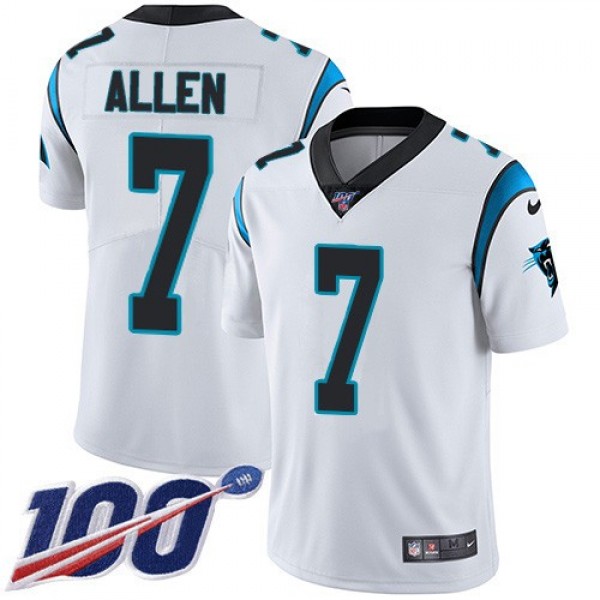 Nike Panthers #7 Kyle Allen White Men's Stitched NFL 100th Season Vapor Limited Jersey