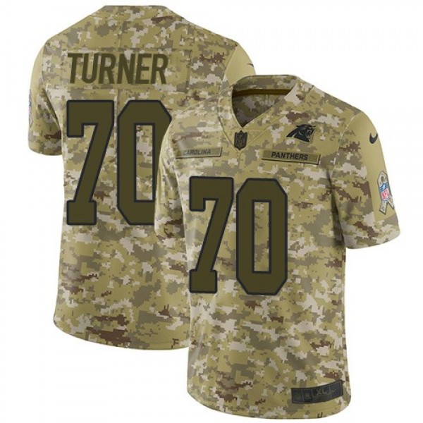 Nike Panthers #70 Trai Turner Camo Men's Stitched NFL Limited 2018 Salute To Service Jersey