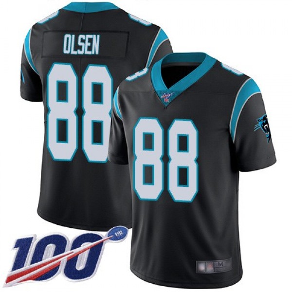 Nike Panthers #88 Greg Olsen Black Team Color Men's Stitched NFL 100th Season Vapor Limited Jersey