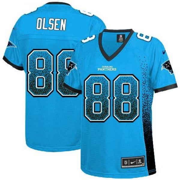 Women's Panthers #88 Greg Olsen Blue Alternate Stitched NFL Elite Drift Jersey
