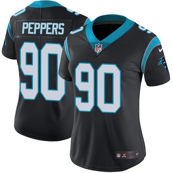 Women's Panthers #90 Julius Peppers Black Team Color Stitched NFL Vapor Untouchable Limited Jersey