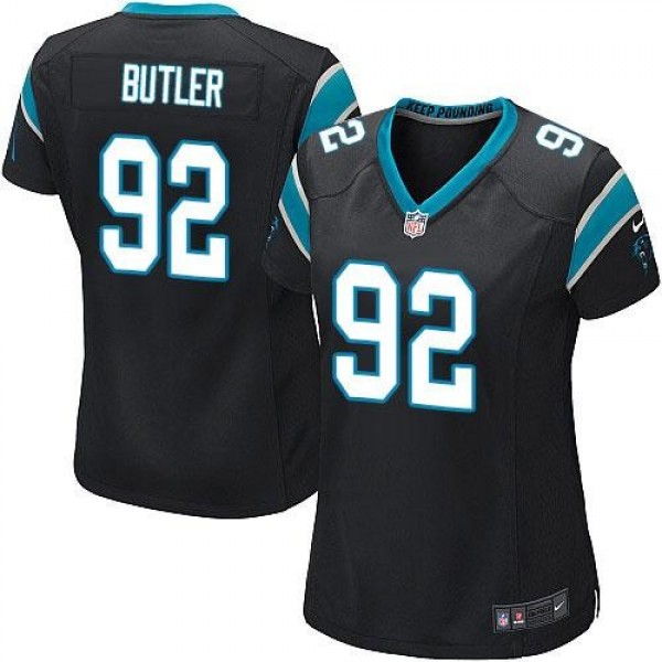 توت البري Women's Panthers #92 Vernon Butler Black Team Color Stitched NFL ... توت البري