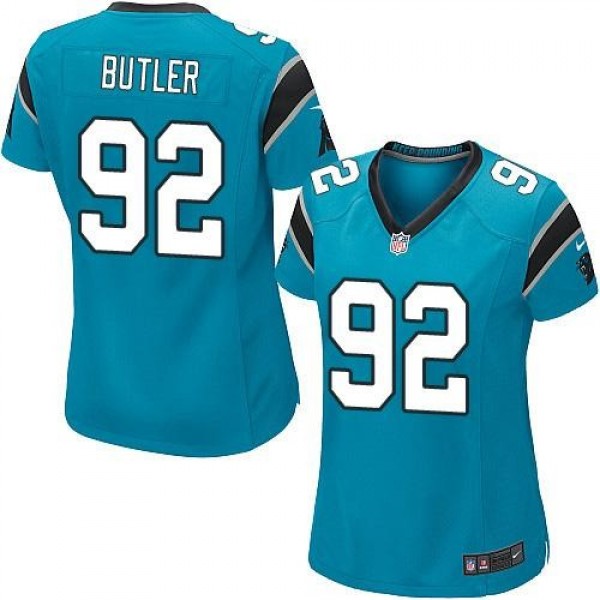 مناديل مسك الطهارة Nike Panthers #92 Vernon Butler Blue Women's Stitched NFL Limited Rush Jersey مناديل مسك الطهارة
