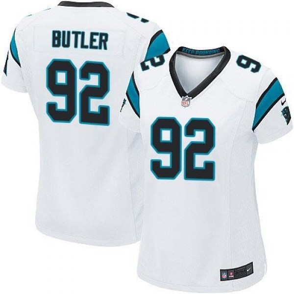 Women's Panthers #92 Vernon Butler White Stitched NFL Elite Jersey
