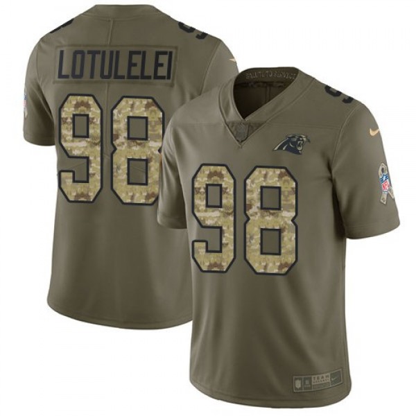 Nike Panthers #98 Star Lotulelei Olive/Camo Men's Stitched NFL Limited 2017 Salute To Service Jersey