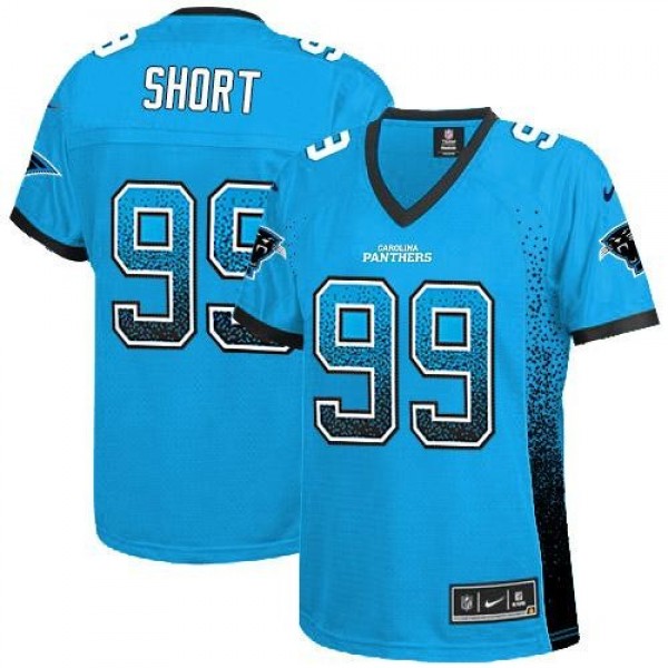 عدسات Nike Panthers #99 Kawann Short Blue Women's Stitched NFL Limited Rush Jersey عدسات