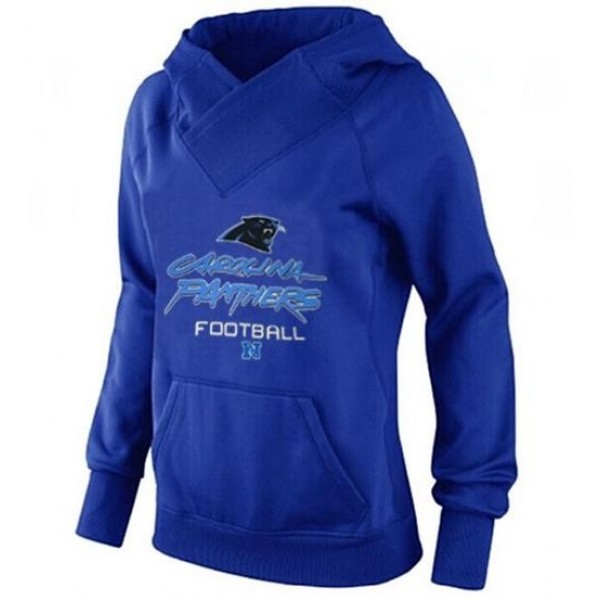 Women's Carolina Panthers Big Tall Critical Victory Pullover Hoodie Blue Jersey