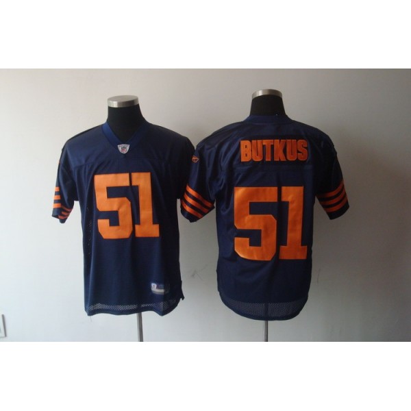 Bears #51 Dick Butkus Blue/Orange 1940s Throwback Stitched NFL Jersey