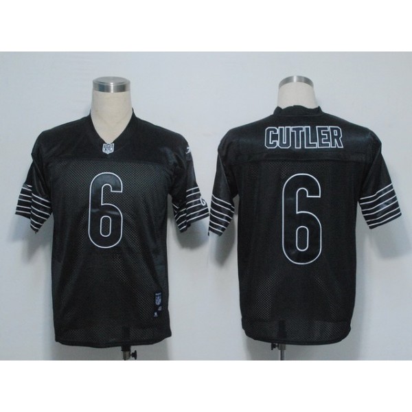 Bears #6 Jay Cutler Black Shadow Stitched NFL Jersey