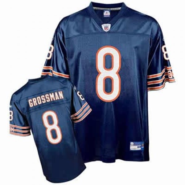 Bears #8 Rex Grossman Blue Stitched NFL Jersey