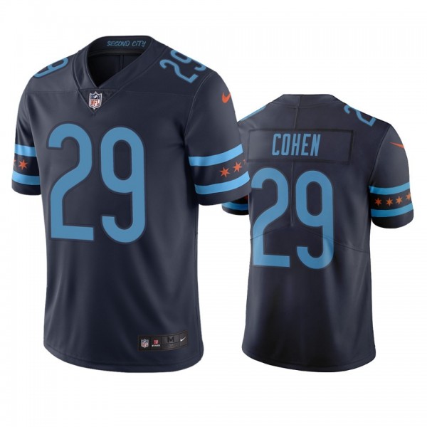 Chicago Bears #29 Tarik Cohen Navy Vapor Limited City Edition NFL Jersey