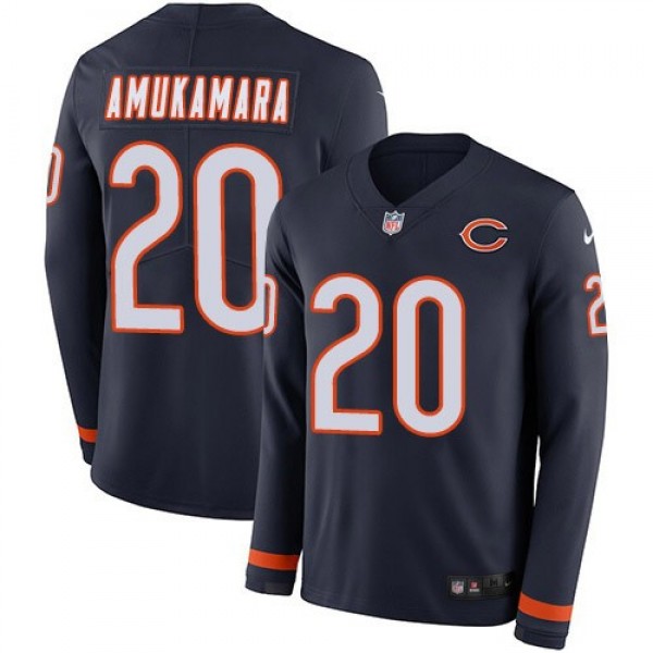 Men's Bears #20 Prince Amukamara Navy Blue Team Color Men's Stitched NFL Limited Therma Long Sleeve Jersey