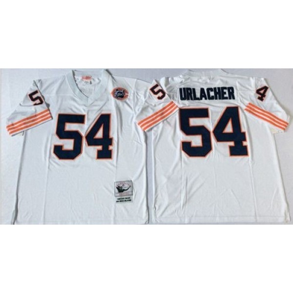 Mitchell&Ness Bears #54 Brian Urlacher White Big No. Throwback Stitched NFL Jersey
