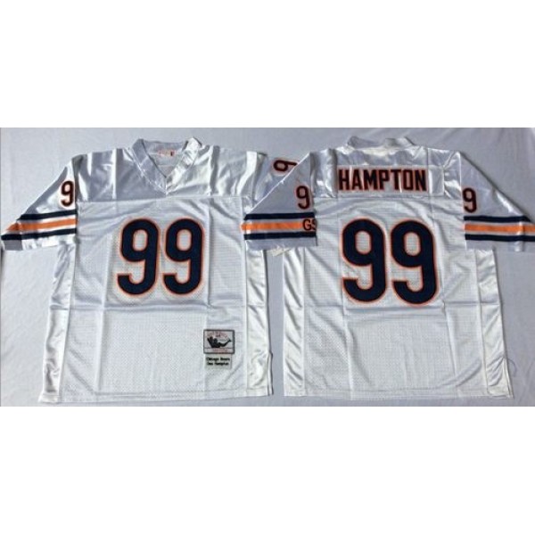 Mitchell&Ness Bears #99 Dan Hampton White Small No. Throwback Stitched NFL Jersey