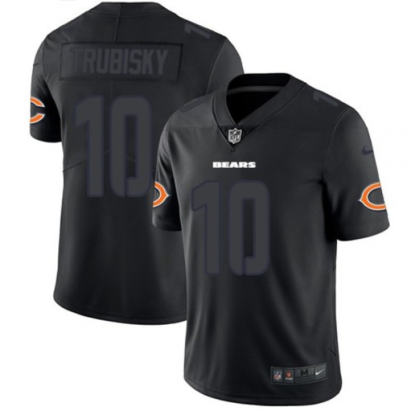 Nike Bears #10 Mitchell Trubisky Black Men's Stitched NFL Limited Rush Impact Jersey
