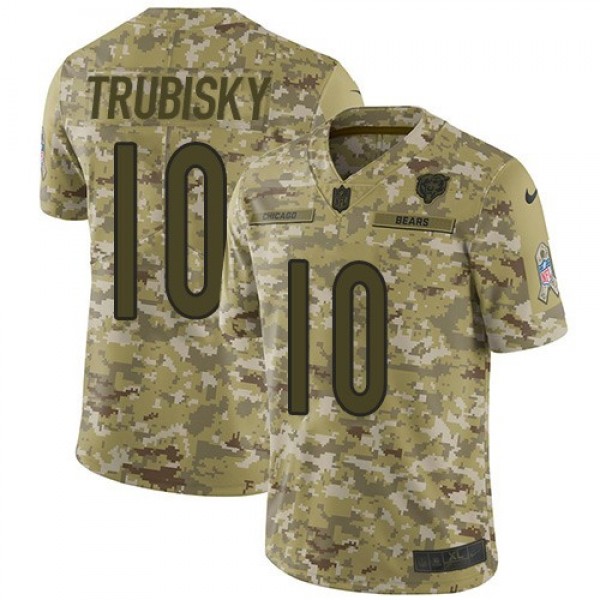Nike Bears #10 Mitchell Trubisky Camo Men's Stitched NFL Limited 2018 Salute To Service Jersey