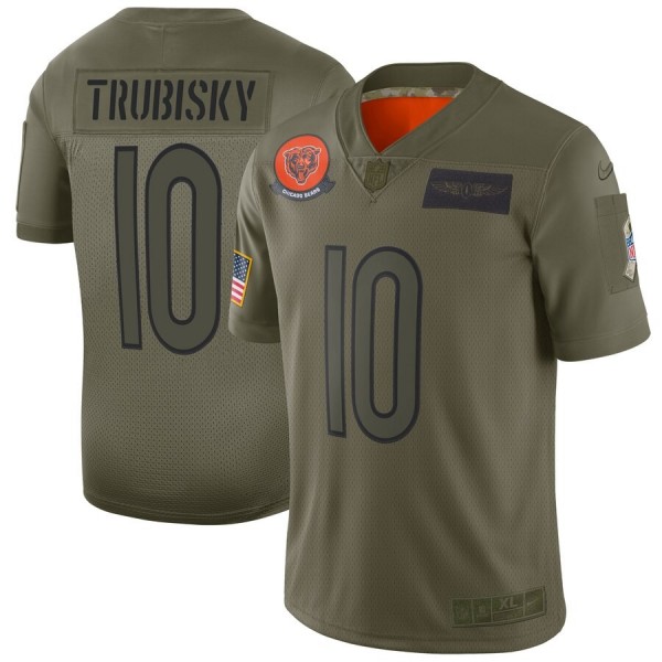 Nike Bears #10 Mitchell Trubisky Camo Men's Stitched NFL Limited 2019 Salute To Service Jersey