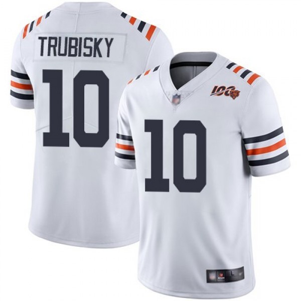Nike Bears #10 Mitchell Trubisky White Alternate Men's Stitched NFL Vapor Untouchable Limited 100th Season Jersey