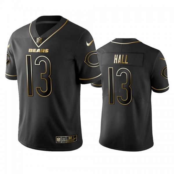 Nike Bears #13 Marvin Hall Black Golden Limited Edition Stitched NFL Jersey