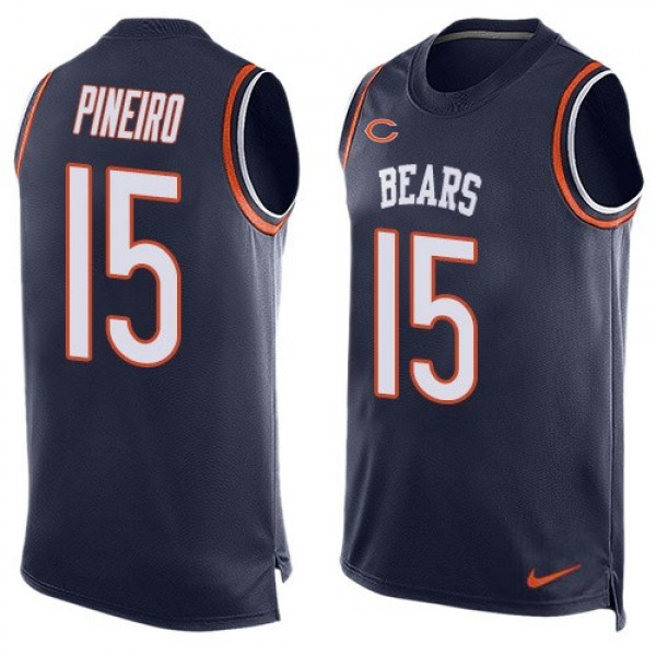 Nike Bears #15 Eddy Pineiro Navy Blue Team Color Men's Stitched NFL Limited Tank Top Jersey