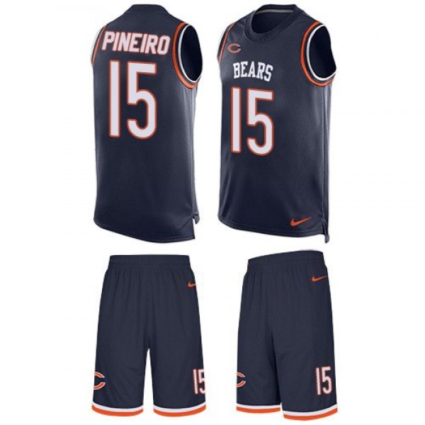 Nike Bears #15 Eddy Pineiro Navy Blue Team Color Men's Stitched NFL Limited Tank Top Suit Jersey
