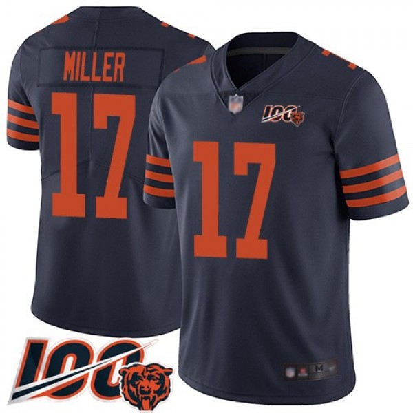 Nike Bears #17 Anthony Miller Navy Blue Alternate Men's Stitched NFL 100th Season Vapor Limited Jersey