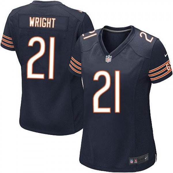 Women's Bears #21 Major Wright Navy Blue Team Color Stitched NFL Elite Jersey