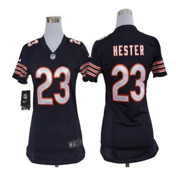 Women's Bears #23 Devin Hester Navy Blue Team Color Stitched NFL Elite Jersey