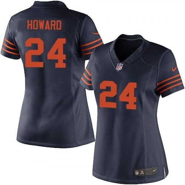 Women's Bears #24 Jordan Howard Navy Blue Alternate Stitched NFL Elite Jersey
