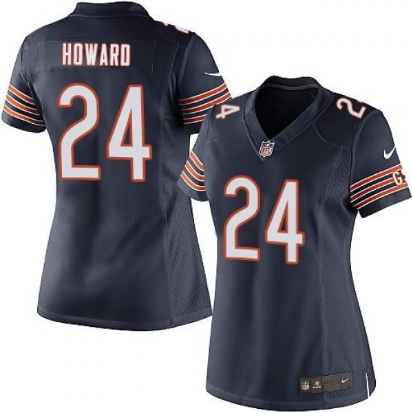 Women's Bears #24 Jordan Howard Navy Blue Team Color Stitched NFL Elite Jersey
