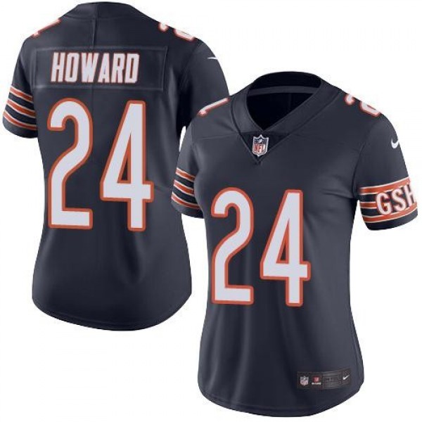 Women's Bears #24 Jordan Howard Navy Blue Team Color Stitched NFL Vapor Untouchable Limited Jersey