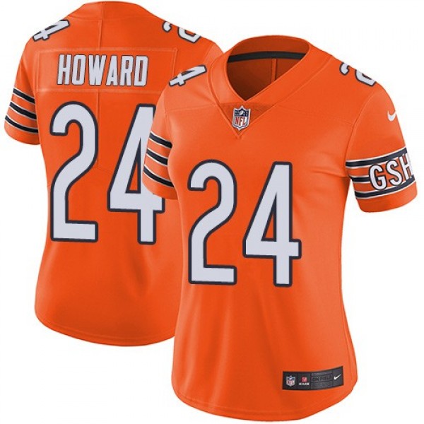 Women's Bears #24 Jordan Howard Orange Stitched NFL Limited Rush Jersey