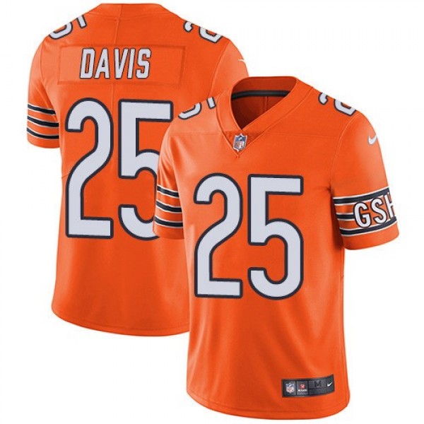Nike Bears #25 Mike Davis Orange Men's Stitched NFL Limited Rush Jersey
