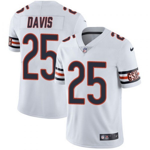 Nike Bears #25 Mike Davis White Men's Stitched NFL Vapor Untouchable Limited Jersey
