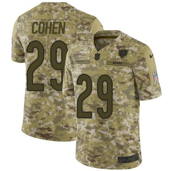 Nike Bears #29 Tarik Cohen Camo Men's Stitched NFL Limited 2018 Salute To Service Jersey