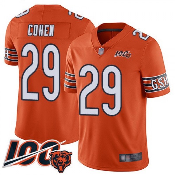 Nike Bears #29 Tarik Cohen Orange Men's Stitched NFL Limited Rush 100th Season Jersey
