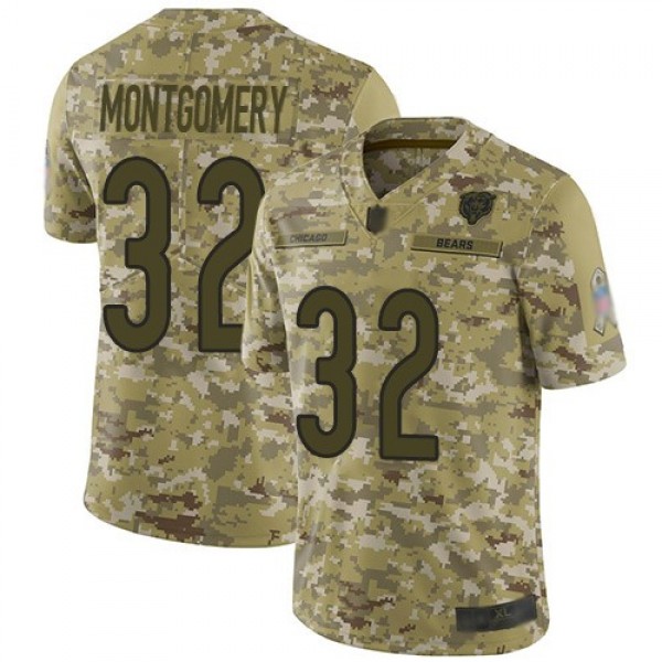 Nike Bears #32 David Montgomery Camo Men's Stitched NFL Limited 2018 Salute To Service Jersey