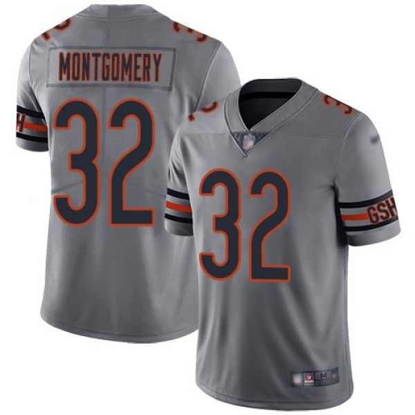 Nike Bears #32 David Montgomery Silver Men's Stitched NFL Limited Inverted Legend Jersey