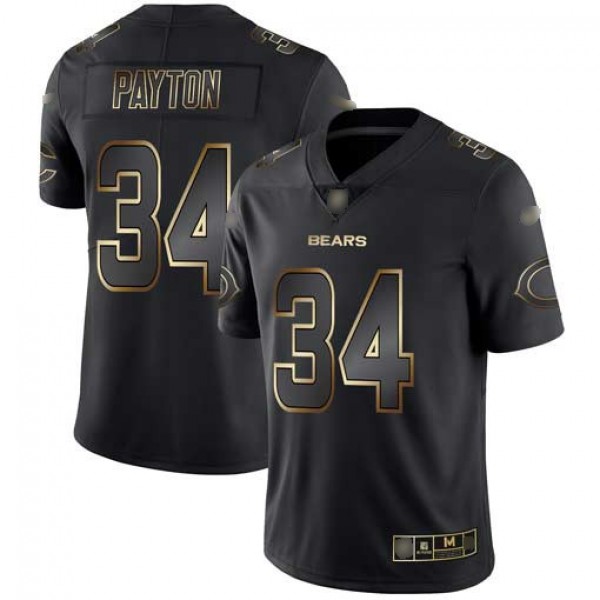 Nike Bears #34 Walter Payton Black/Gold Men's Stitched NFL Vapor Untouchable Limited Jersey