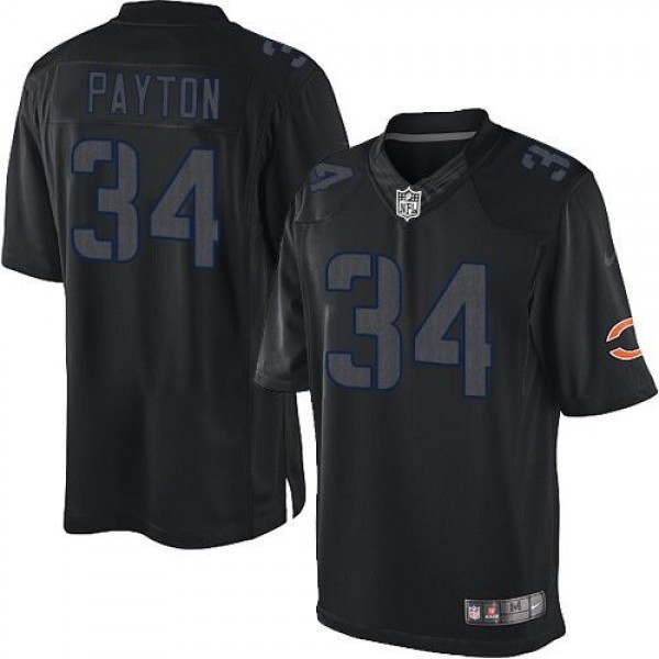 Nike Bears #34 Walter Payton Black Men's Stitched NFL Impact Limited Jersey