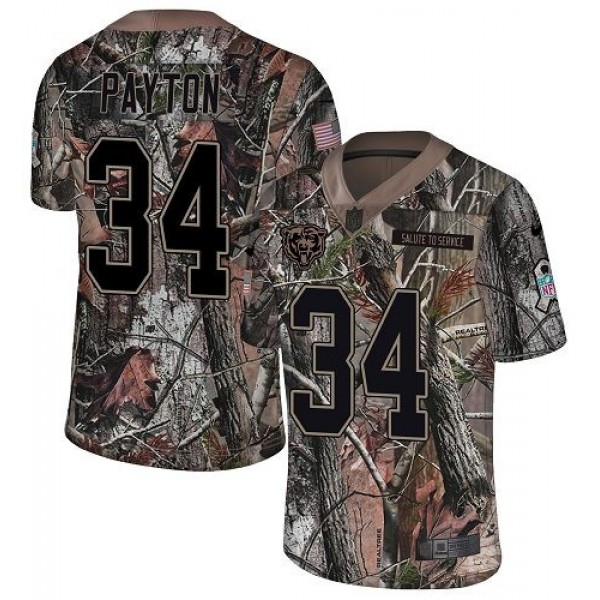 Nike Bears #34 Walter Payton Camo Men's Stitched NFL Limited Rush Realtree Jersey