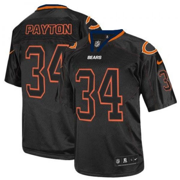 Nike Bears #34 Walter Payton Lights Out Black Men's Stitched NFL Elite Jersey