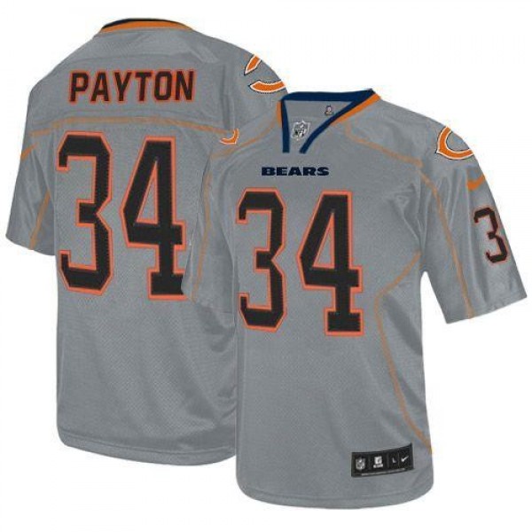 Nike Bears #34 Walter Payton Lights Out Grey Men's Stitched NFL Elite Jersey