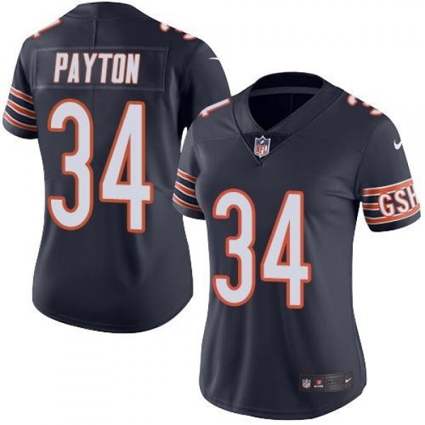 Women's Bears #34 Walter Payton Navy Blue Team Color Stitched NFL Vapor Untouchable Limited Jersey
