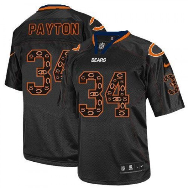 Nike Bears #34 Walter Payton New Lights Out Black Men's Stitched NFL Elite Jersey