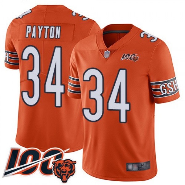 Nike Bears #34 Walter Payton Orange Men's Stitched NFL Limited Rush 100th Season Jersey