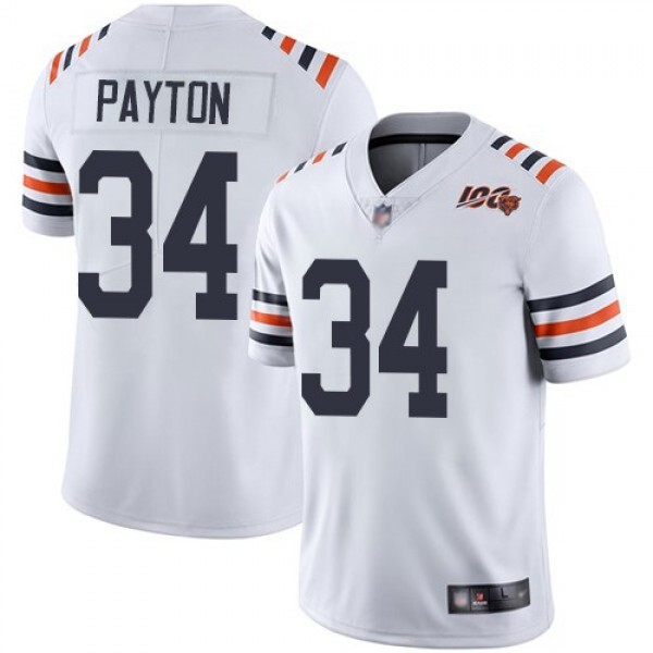Nike Bears #34 Walter Payton White Alternate Men's Stitched NFL Vapor Untouchable Limited 100th Season Jersey