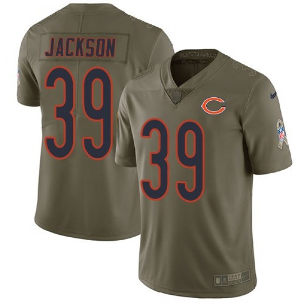Nike Bears #39 Eddie Jackson Olive Men's Stitched NFL Limited 2017 Salute To Service Jersey