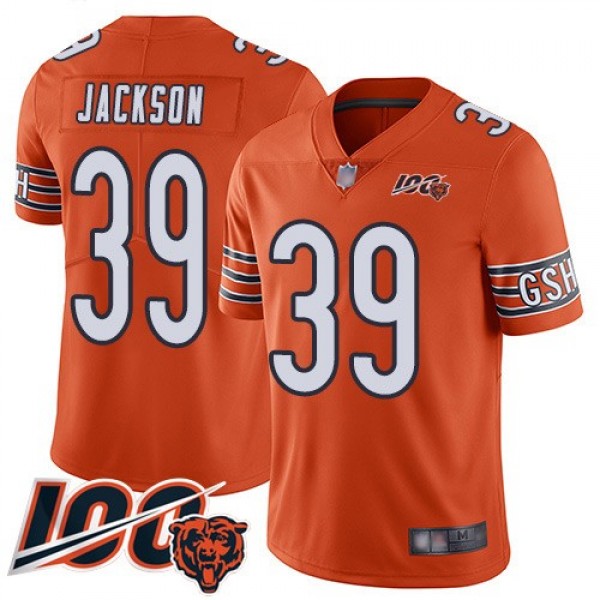 Nike Bears #39 Eddie Jackson Orange Men's Stitched NFL Limited Rush 100th Season Jersey